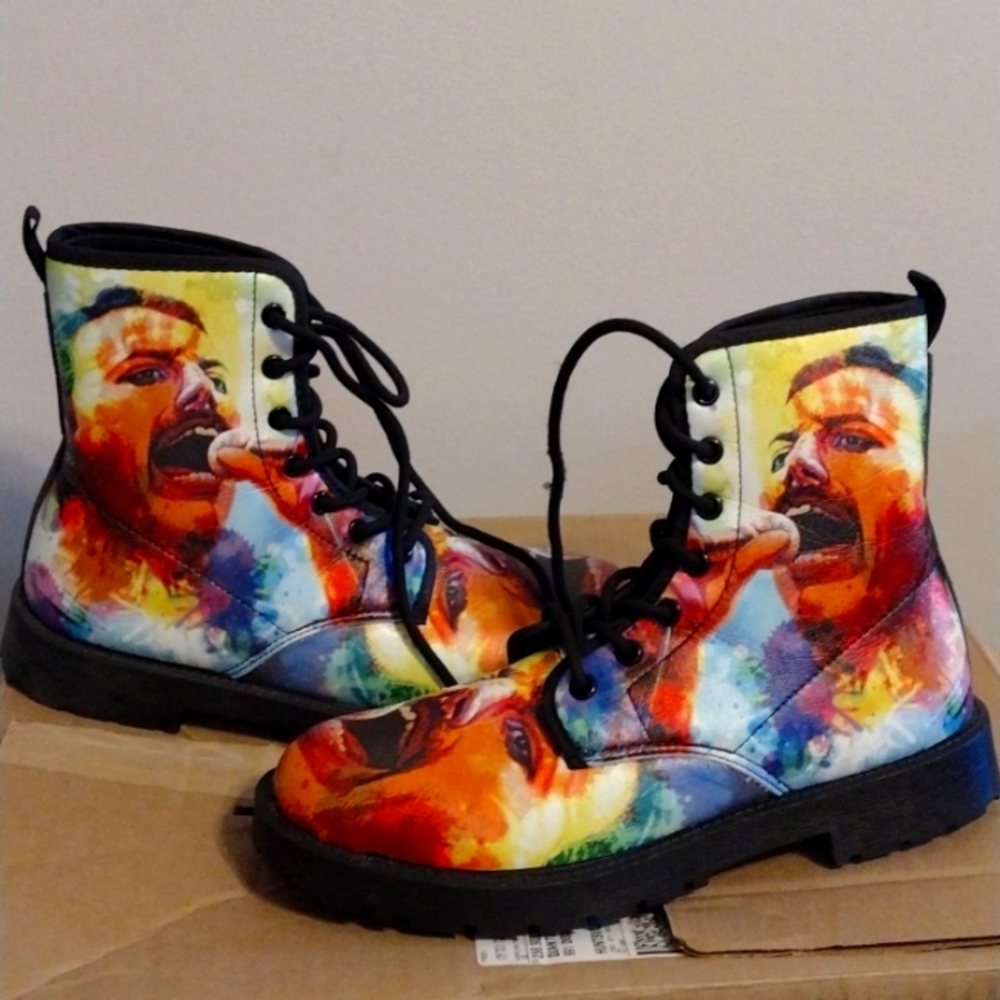 Art Hoodie Freddie Mercury Leather Boots size 7 Eu 38